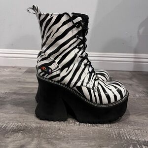 Delia*s Dolls Kill Zebra Print Boots